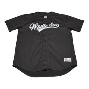 True Fan Majestic Chicago White Sox Embroidered Black Baseball Jersey‎ Men's XL